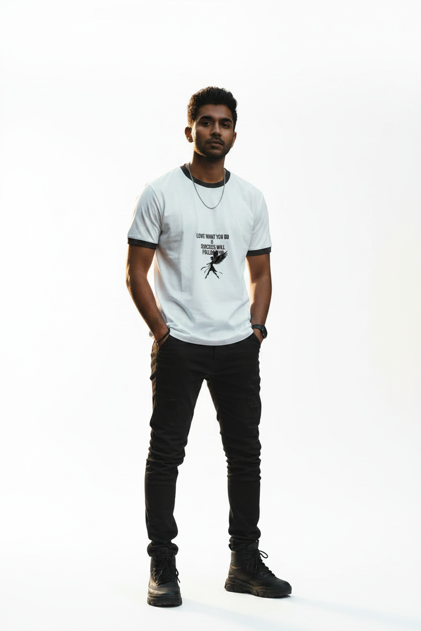 Classic Ringer Tee - White Background