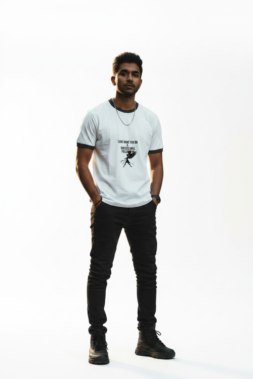 Classic Ringer Tee - White Background