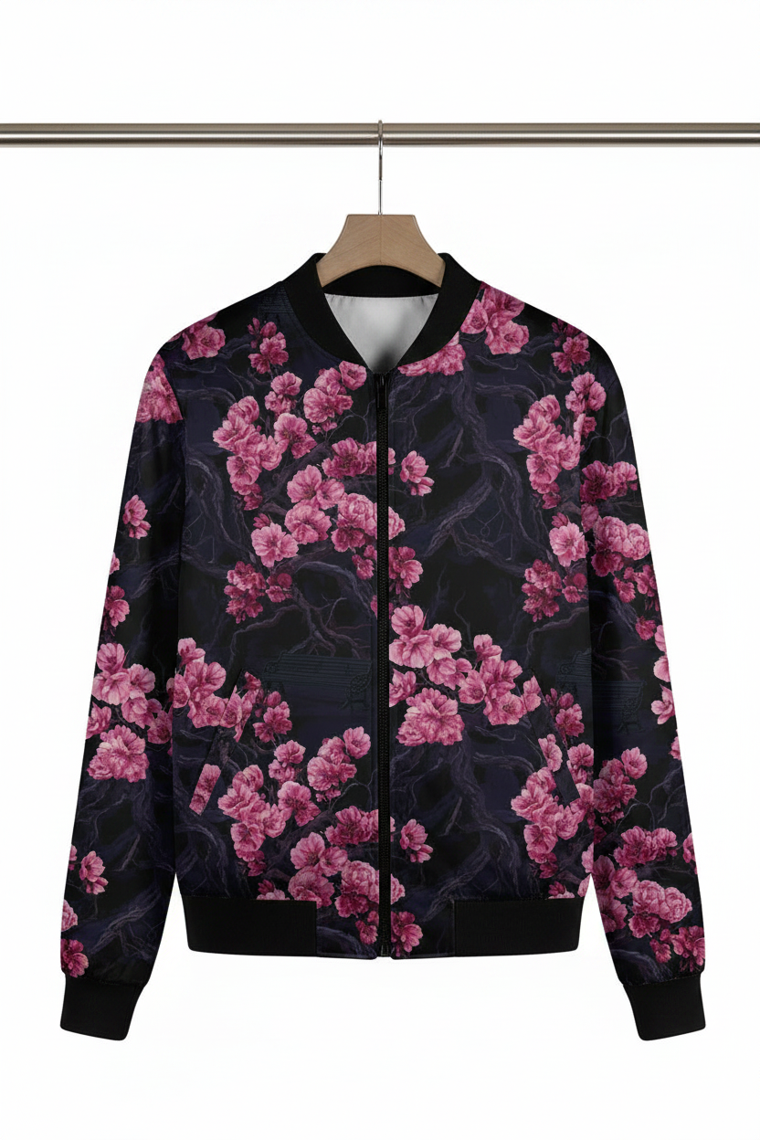 Dark Blossom AOP Bomber Jacket