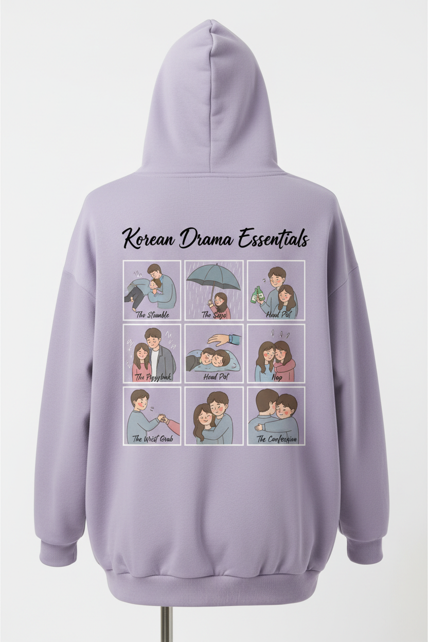 Korean Drama Essentials Hoodie Lavender Back
