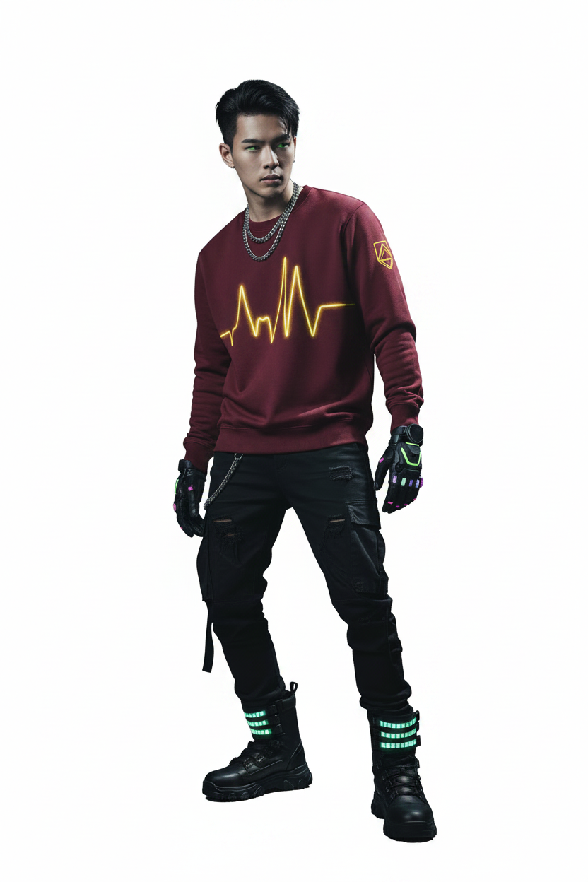 Shadow Frequency 001 Sweatshirt - Burgundy