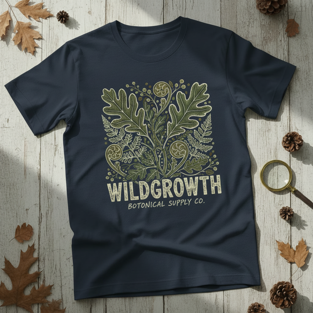 Dark Forest Ferns Tee in Deep Navy