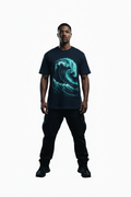 Navy Teal Wave Tee - Navy