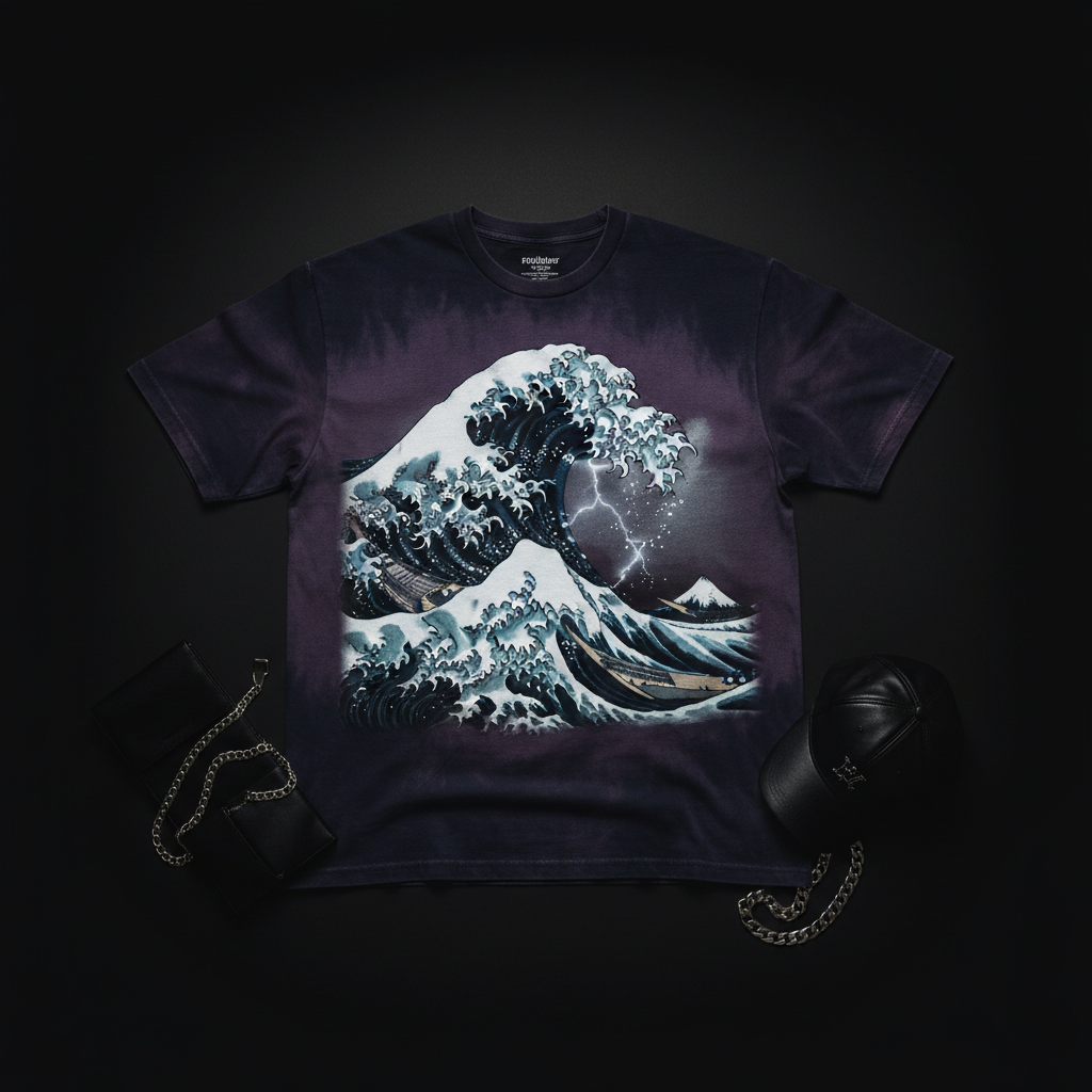 Stormy Ocean Wave Tee – Purple/Violet