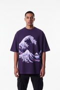Stormy Ocean Wave Tee - Purple